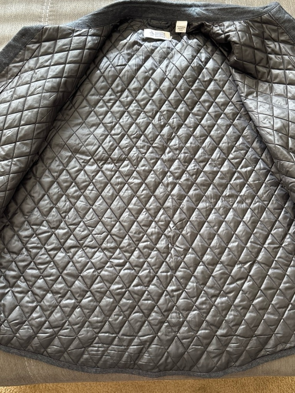 Original penguin man’s dark gray sweatshirt with quilted lining. XXL - Picture 3 of 9